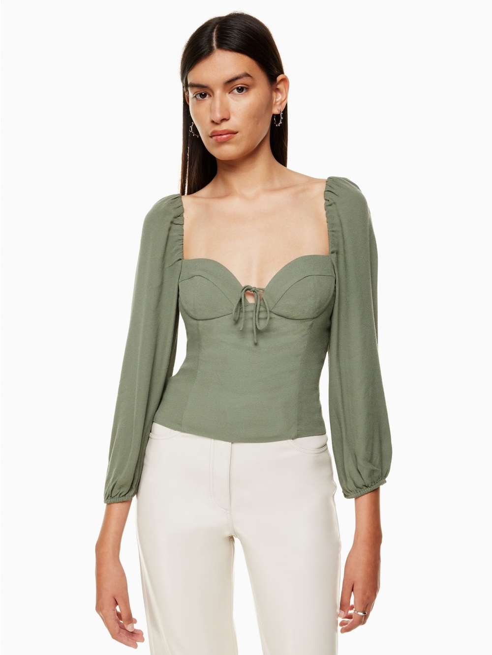 Wilfred Aritzia Novella Blouse Long Sleeve Bustier Top XS